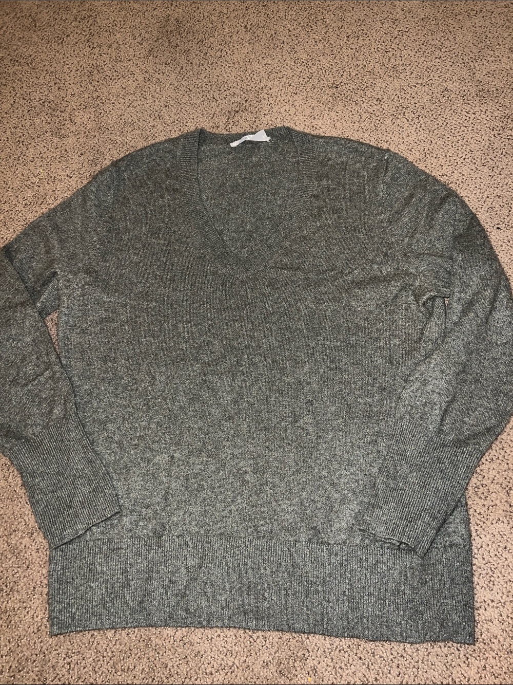 Everlane The Classic V Neck Cashmere Sweater gray Large